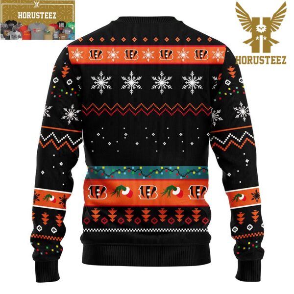 Cincinnati Bengals Grinchs Xmas Day Black Christmas Ugly Sweater