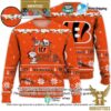 Cincinnati Bengals Skull Santa Hat NFL Christmas Ugly Sweater