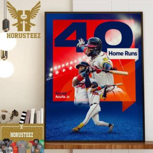 Congratulations To Ronald Acuna Jr 40 Home Runs Home Decor Poster Canvas