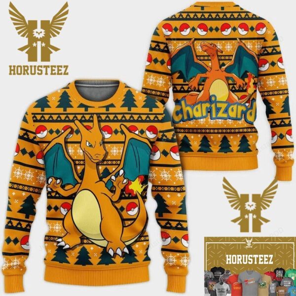 Cool Anime Charizard Pokemon Christmas Holiday Ugly Sweater