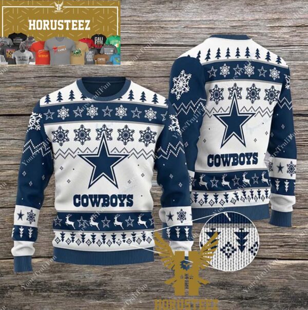 Cowboys Football Team White Christmas Ugly Sweater