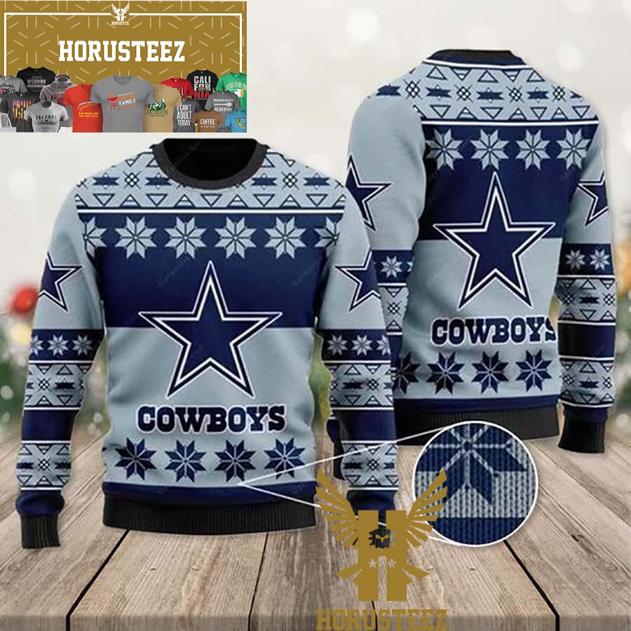Cowboys Snowflakes Christmas Ugly Sweater
