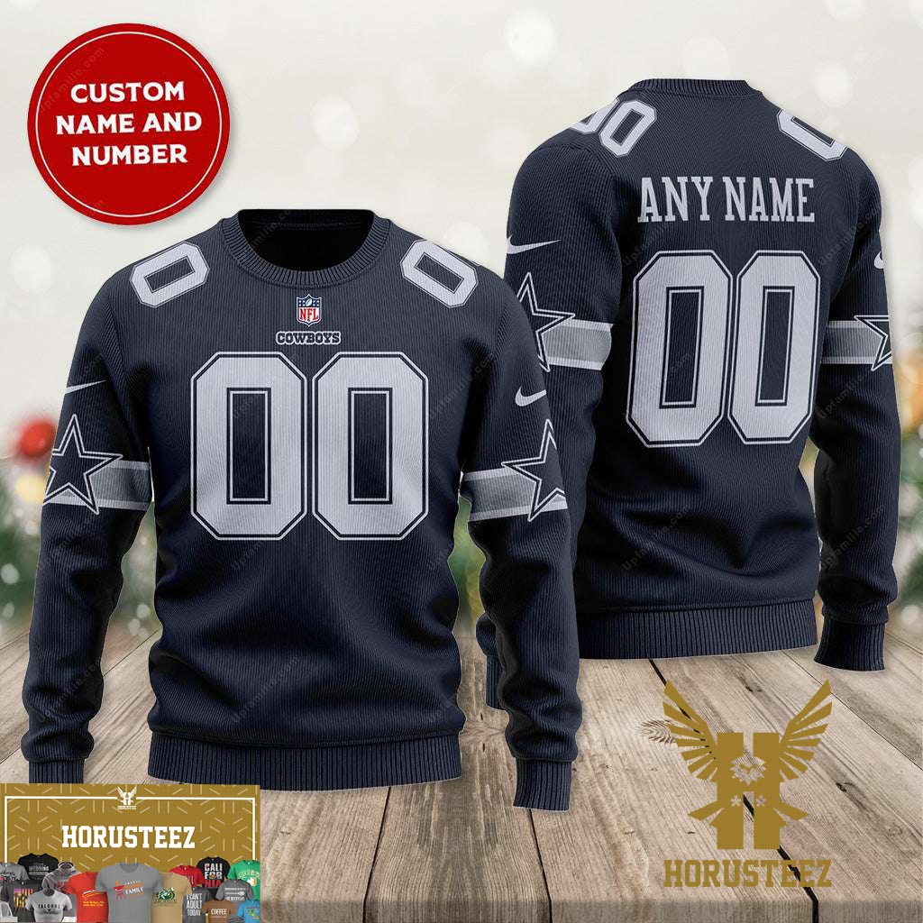Custom Name Dallas Cowboys Ugly Sweater Personalized Cowboys Christmas Ugly Sweater