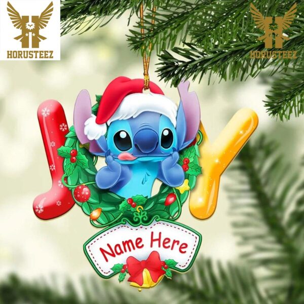 Custom Name Stitch Disney Christmas Tree Decorations Ornament