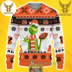 Cute Grinch American Football Cincinnati Bengals Best For Xmas Holiday Christmas Ugly Sweater