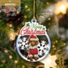 Cute Merry Christmas With Santa Hat Christmas Tree Decorations Ornament
