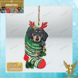 Dachshund in Christmas Stocking Christmas Tree Decorations Ornament