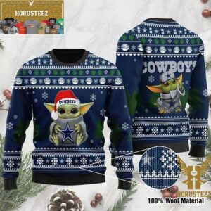 Dallas Cowboys Baby Yoda Love Christmas Ugly Sweater