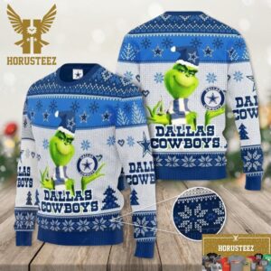 Dallas Cowboys Christmas Ugly Sweater x Grinch Christmas Ugly Sweater