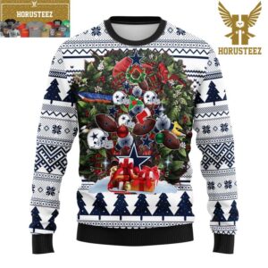 Dallas Cowboys Football Pine Tree Christmas Ugly Sweater