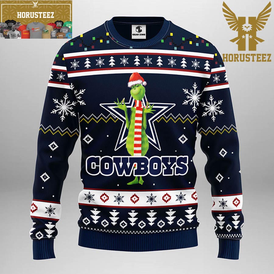 Dallas Cowboys Funny Grinch NFL Christmas Ugly Sweater