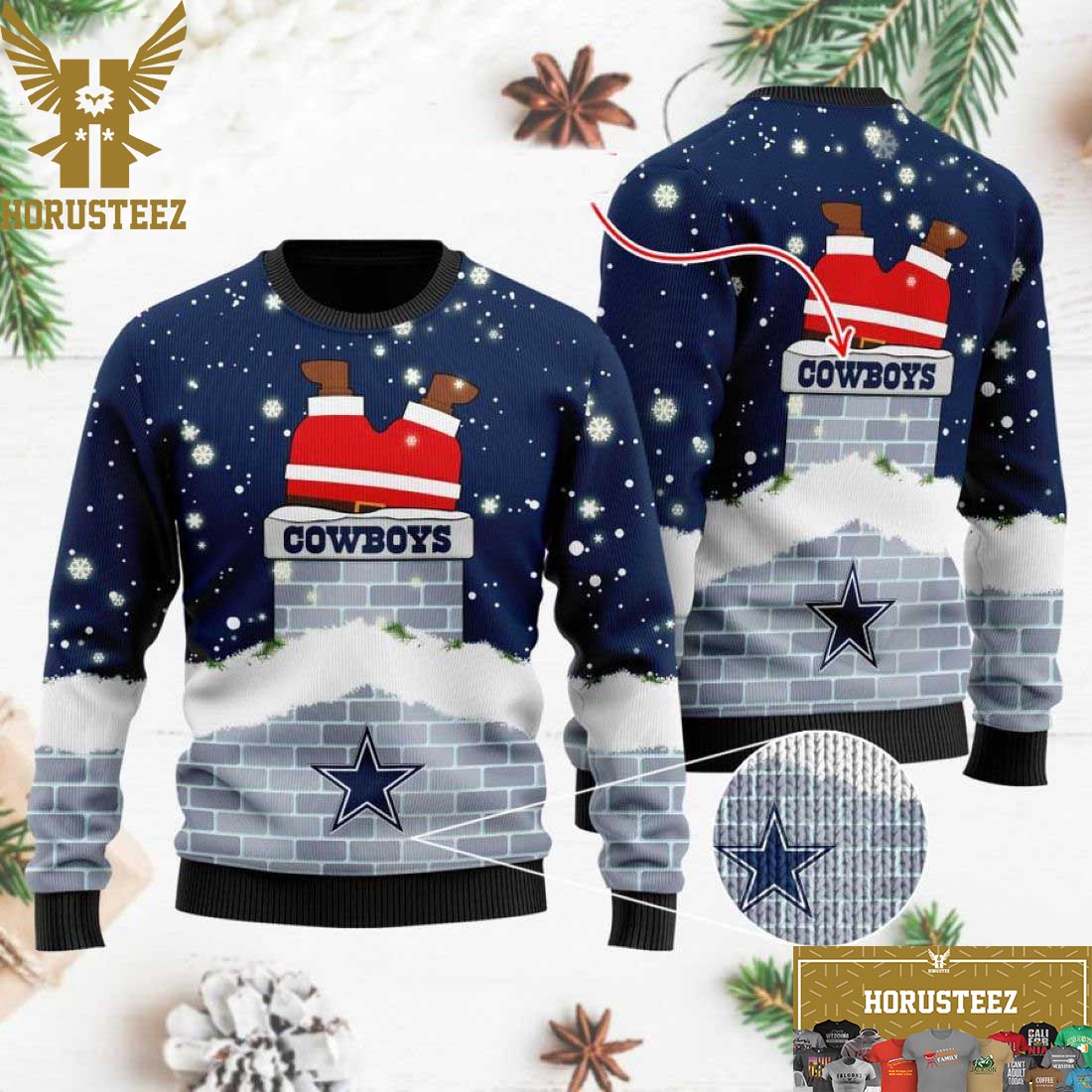 Dallas Cowboys NFL Santa Claus Custom Christmas Ugly Sweater