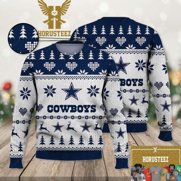 Dallas Cowboys Vintage Cowboys White Christmas Ugly Sweater