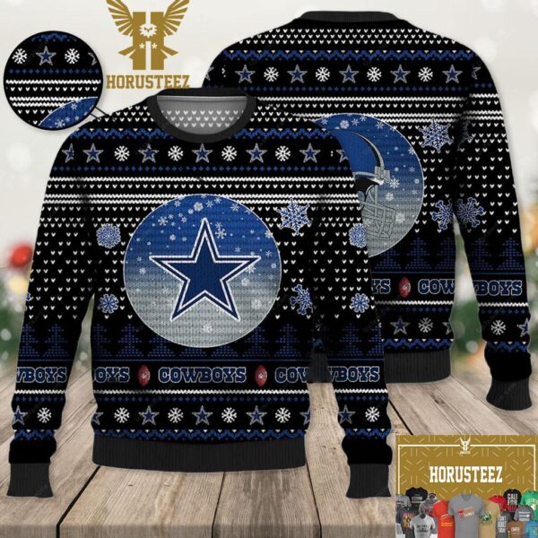 Dallas Cowboys Vintage Night Cowboys Black Christmas Ugly Sweater
