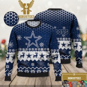 Dallas Cowboys Vintage Snowflakes Christmas Ugly Sweater