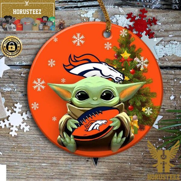 Denver Broncos Baby Yoda Christmas Tree Decorations Ornament