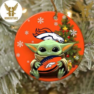 Denver Broncos Baby Yoda NFL 2023 Decorations Christmas Ornament