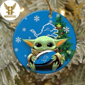 Detroit Lions Baby Yoda NFL 2023 Decorations Christmas Ornament