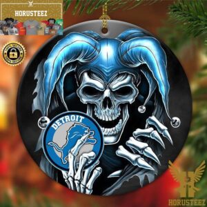Detroit Lions NFL Skull Joker Christmas Tree Decorations Ornament