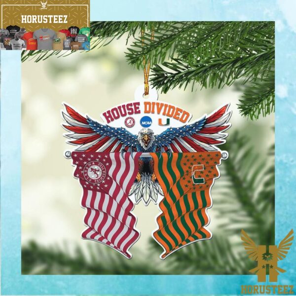 Eagle House Divided Custom Teams Personalized Christmas Tree Decorations Ornament