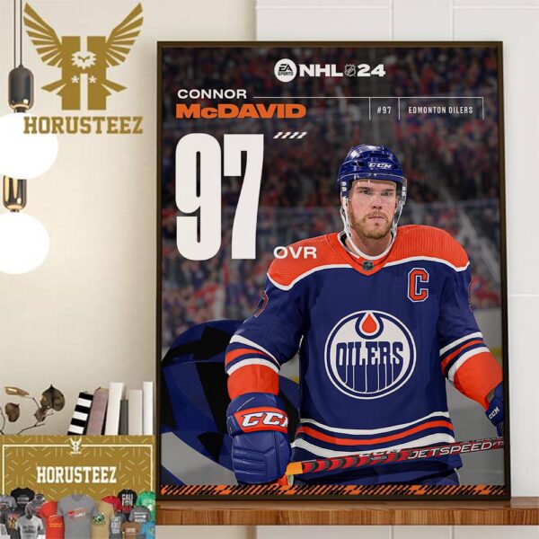 Edmonton Oilers Connor McDavid Rating At EA Sports NHL 24 Home Decor Poster Canvas