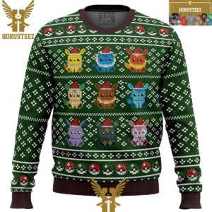 Eevee Eeveelutions Pokemon Christmas Holiday Ugly Sweater