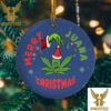 Funny Hand Holding Mistlestoned Grinch Christmas Tree Decorations Ornament