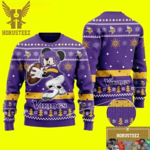 Funny Mickey Mouse Minnesota Vikings Disney Christmas Ugly Sweater