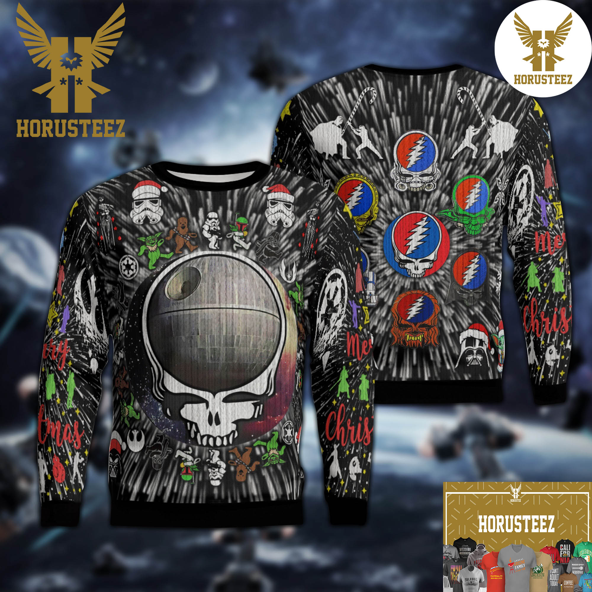 Grateful Dead Star Wars Funny Christmas Ugly Sweater