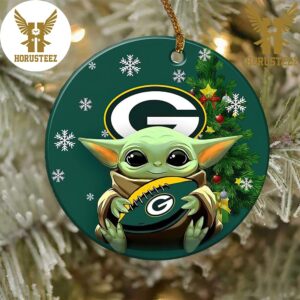Green Bay Packers Baby Yoda NFL 2023 Decorations Christmas Ornament