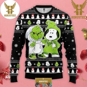 Grinch And Snoopy Merry Christmas Best For Xmas Holiday Christmas Ugly Sweater