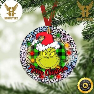 Grinch Face Buffalo Plaid Lights Grinch Tree Decorations Christmas Ornament