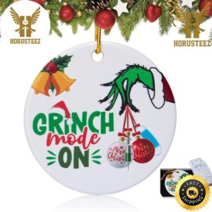 Grinch Mode On Christmas Vaccinated Grinch Decorations Christmas Ornament