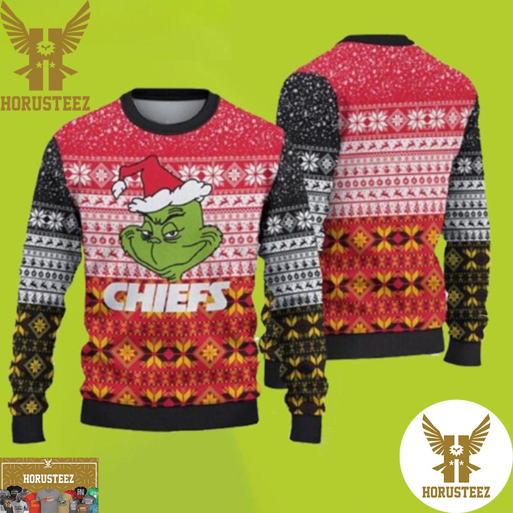 Grinch x KC Chiefs Christmas Gifts For Fans Best For Xmas Holiday Christmas Ugly Sweater