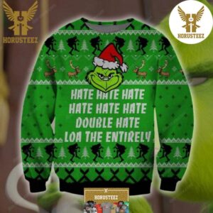 Hate Hate Double Hate Grinch Best For Xmas Holiday Christmas Ugly Sweater