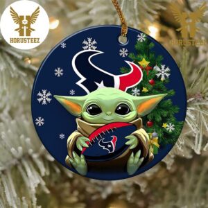 Houston Texans Baby Yoda NFL Football 2023 Decorations Christmas Ornament