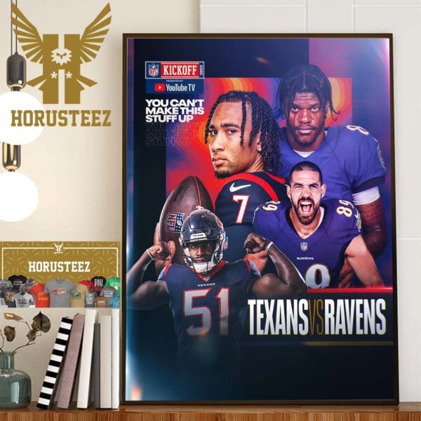 Houston Texans Vs Baltimore Ravens NFL Kickoff 2023 Home Decor Poster Canvas