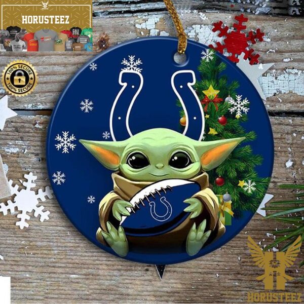 Indianapolis Colts Baby Yoda Christmas Tree Decorations Ornament