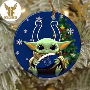 Indianapolis Colts Baby Yoda NFL Football 2023 Decorations Christmas Ornament