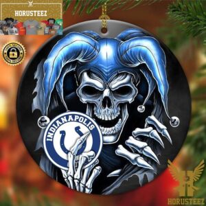 Indianapolis Colts NFL Skull Joker Christmas Tree Decorations Ornament