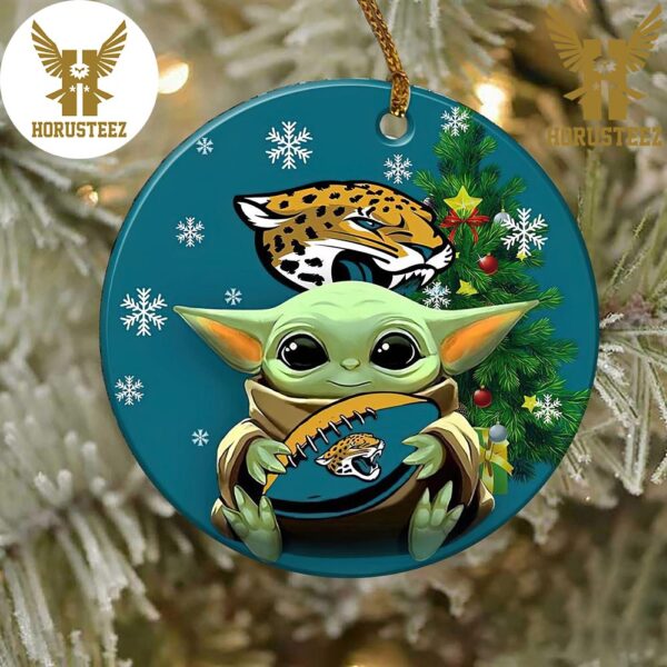 Jacksonville Jaguars Baby Yoda NFL Football 2023 Decorations Christmas Ornament
