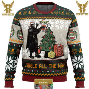 Jingle All The Way Mandalorian In Star Wars Funny Christmas Ugly Sweater