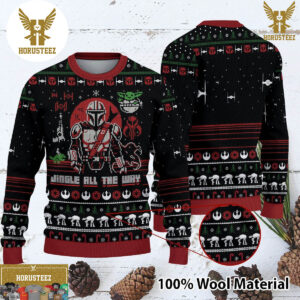 Jingle All The Way Mandalorian Yoda In Star Wars Funny Christmas Ugly Sweater