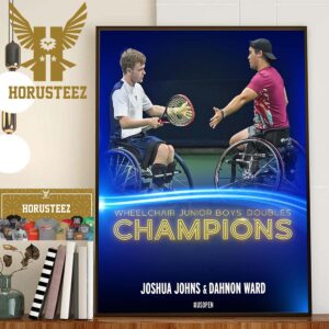 Joshua Johns And Dahnon Ward Are The Wheelchair Junior Boys Doubles Champions At US Open 2023 Home Decor Poster Canvas