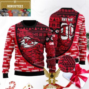 Kansas City Chiefs Football Gift For Fan Red Wool Christmas Ugly Sweater