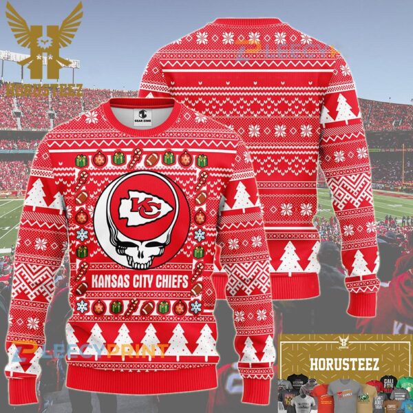 Kansas City Chiefs Grateful Dead Christmas Ugly Sweater