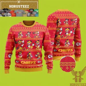 Kansas City Chiefs Mickey Mouse Player Christmas Ugly Sweater