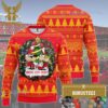 Kansas City Chiefs Red Yellow Santa Claus Ugly Wool Christmas Ugly Sweater