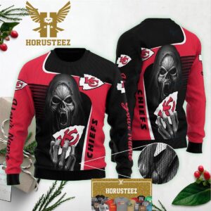 Kansas City Chiefs The Death Skull Gift For Fan Wool Christmas Ugly Sweater
