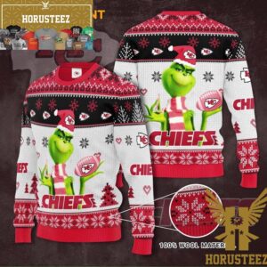 Kansas City Chiefs The Grinch Gift For Fan Wool Christmas Ugly Sweater